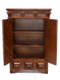 (image for) Miniature Walnut Cabinet for Dollhouses