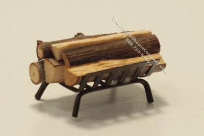 (image for) Dollhouse Miniature Logs on Grate by Amy Robinson