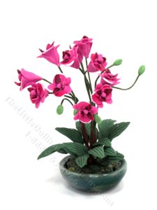 (image for) Dollhouse Miniature Pink Orchids