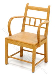 (image for) Unfinished Miniature Birdseye Maple Armchair for Dollhouses