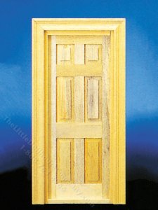 (image for) Miniature Traditional 6-Panel Door for Dollhouses