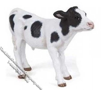 (image for) Miniature Black and White Calf for Dollhouses