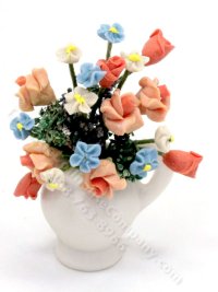 (image for) Miniature Flower Arrangement in a Vase for Dollhouses