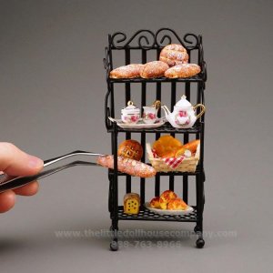 (image for) Miniature Baker's Rack Display for Dollhouses