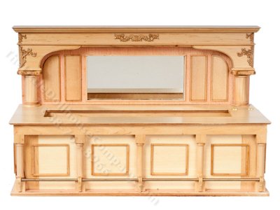 (image for) Miniature Oak Western Bar for Dollhouses