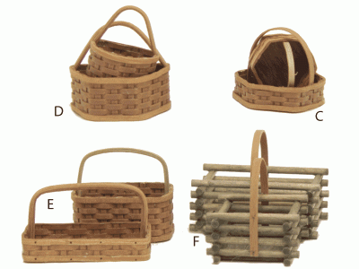 (image for) Miniature Pairs of Various Woven Baskets