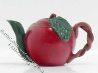 (image for) Dollhouse Scale Model Apple Themed Teapot