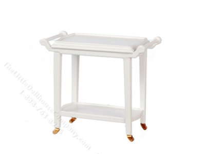 (image for) Miniature White Serving Cart for Dollhouses