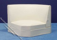 (image for) Miniature 3pc Cream Corner Sofa Set w/Oak Table for Dollhouses