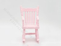 (image for) Miniature Soft Pink Rocking Chair for Dollhouses
