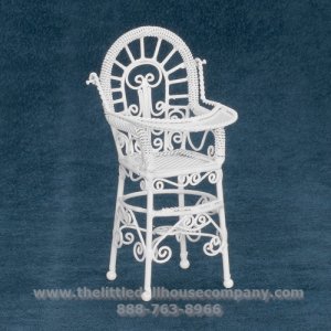 (image for) Miniature White High Chair for Dollhouses