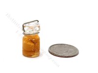 (image for) Miniature Glass Jar of Peach Halves in Syrup for Dollhouses