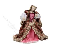 (image for) Miniature Handcrafted Tudor Woman in Burgundy and Pink Dress