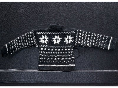 (image for) Miniature Black Handknit Fair Isle Sweater