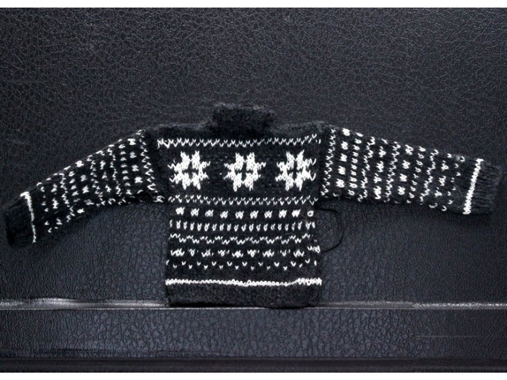 (image for) Miniature Black Handknit Fair Isle Sweater