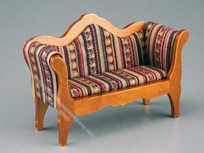 (image for) Miniature Biedermeier Sofa for Dollhouses