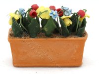 (image for) Miniature Terracotta Flower Box with Flowers