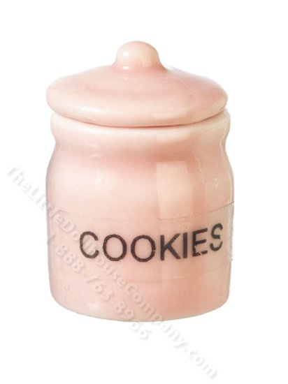 (image for) Miniature Pink Cookie Jar for Dollhouses