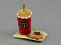 (image for) Dollhouse Scale Model Replica Starbucks Drink and Cookie