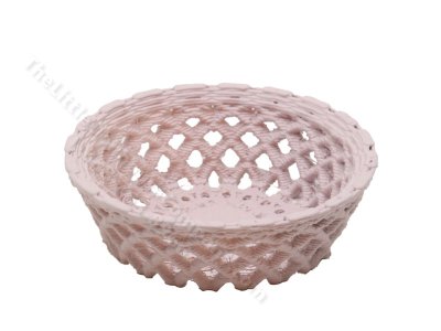 (image for) Miniature Round Woven Basket for Dollhouses - Pastel Purple