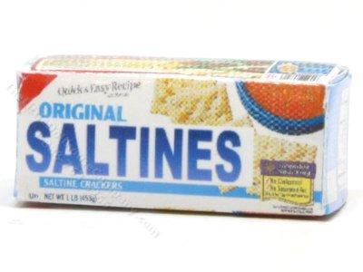 (image for) Miniature Box of Saltine Crackers for Dollhouses
