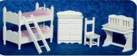 (image for) As Is Dollhouse Miniature White Bunkbed Set