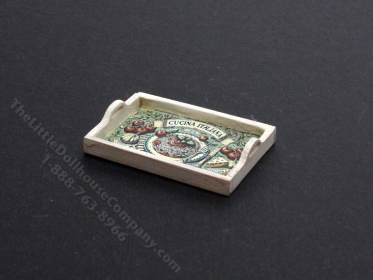 (image for) Miniature Wooden Tray for Dollhouses - Cucina Italiana