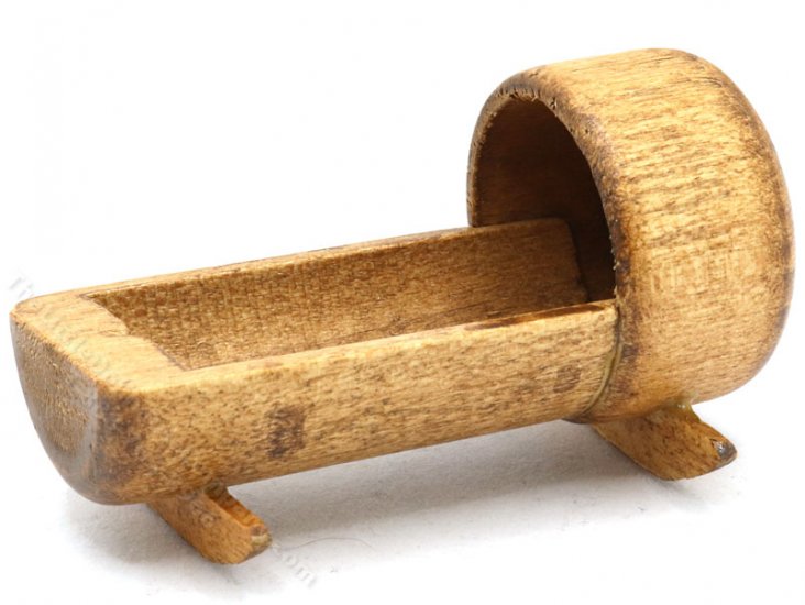 (image for) Miniature Handmade Rounded Walnut Cradle