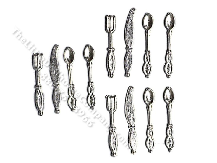 (image for) Set of 12 Miniature Silverware for Dollhouses