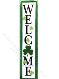 (image for) Miniature 'Welcome' St. Patrick's Porch Board for Dollhouses
