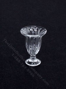 (image for) Miniature Ridged Glass Hurricane Vase for Dollhouses