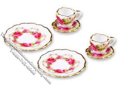 (image for) Miniature Roseband Dessert Set for Two for Dollhouses