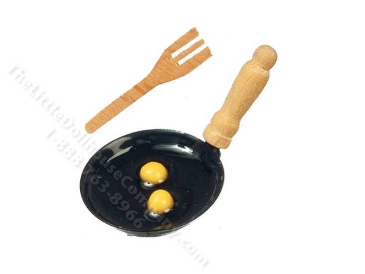 (image for) Miniature Eggs in Pan Set for Dollhouses