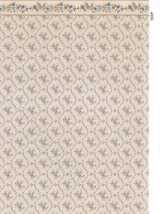 (image for) Beige Floral Wallpaper with Border