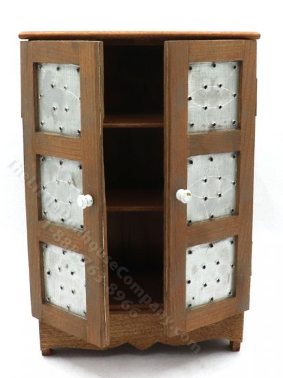 (image for) Miniature Armoire with Metal Paneling by Paul Rouleau