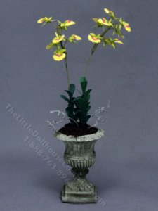 (image for) Miniature Urn of Dancing Lady Orchids for Dollhouses