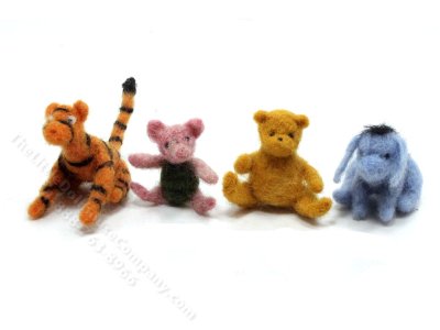 (image for) Miniature Felted Winnie the Pooh Collection by Trace Goldfarb