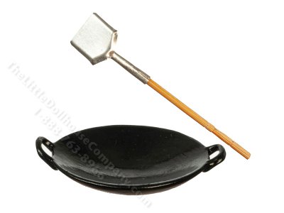 (image for) Miniature Black Wok for Dollhouses