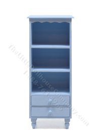 (image for) Miniature Light Blue Shelf Unit with Drawers for Dollhouses