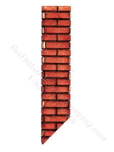 (image for) Dollhouse Narrow Oil-Burner Red Brick Roof-Top Chimney