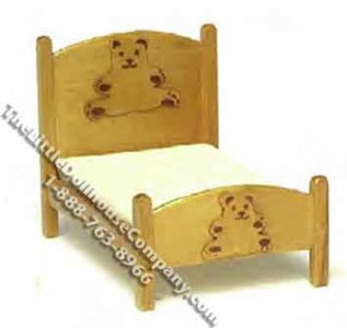 (image for) Miniature Tester Bed with a Bear Carving for Dollhouses