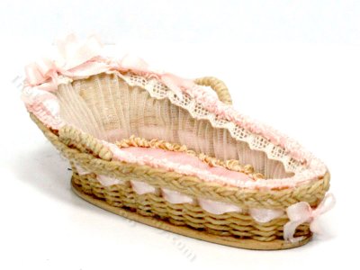 (image for) Miniature Handmade Bassinet fro Dollhouses