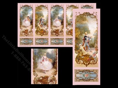 Miniature Wall Panel Wallpaper for Dollhouses (image for) Miniature Wall Panel Wallpaper for Dollhouses