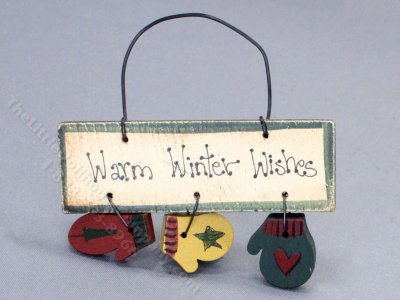 (image for) Miniature 'Warm Winter Wishes' Sign for Dollhouses
