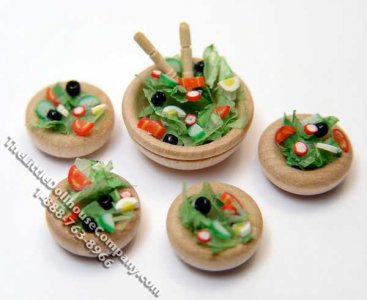 (image for) Dollhouse Scale Model 5 Piece Dinner Salad Set