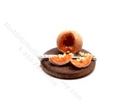 (image for) Miniature Cut Cantaloupe on Board for Dollhouses