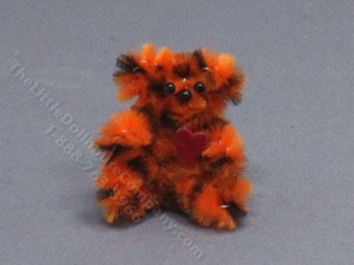 (image for) Miniature Orange and Black Striped Bear for Dollhouses