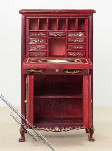 (image for) Miniature Mahogany Secretary for Dollhouses