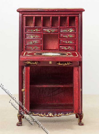 (image for) Miniature Mahogany Secretary for Dollhouses