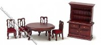 (image for) 1/2 Scale Five Piece Mahogany Dining Room Set for Dollhouses